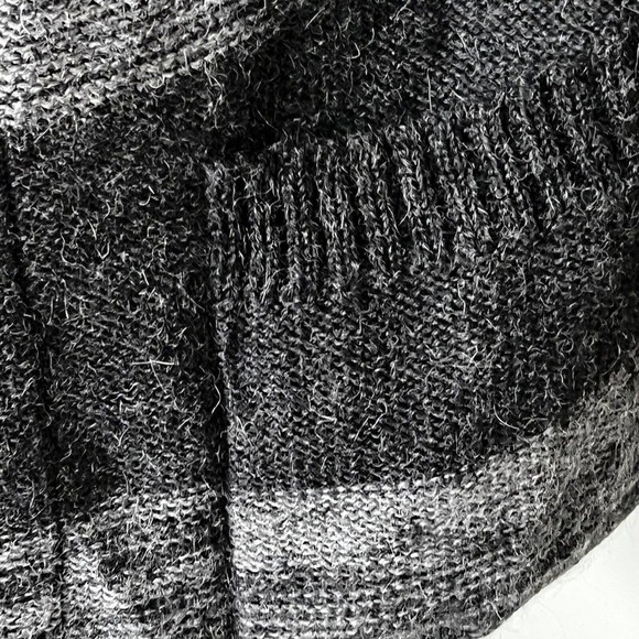 INDIGENOUS Sz Small Open Cardigan 100% Alpaca Hand Loomed Made in Peru Charcoal - Picture 6 of 8